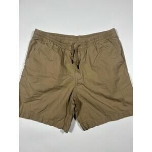 Patagonia Men’s Tan Organic Cotton Shorts Size L Elastic Waist Drawstring